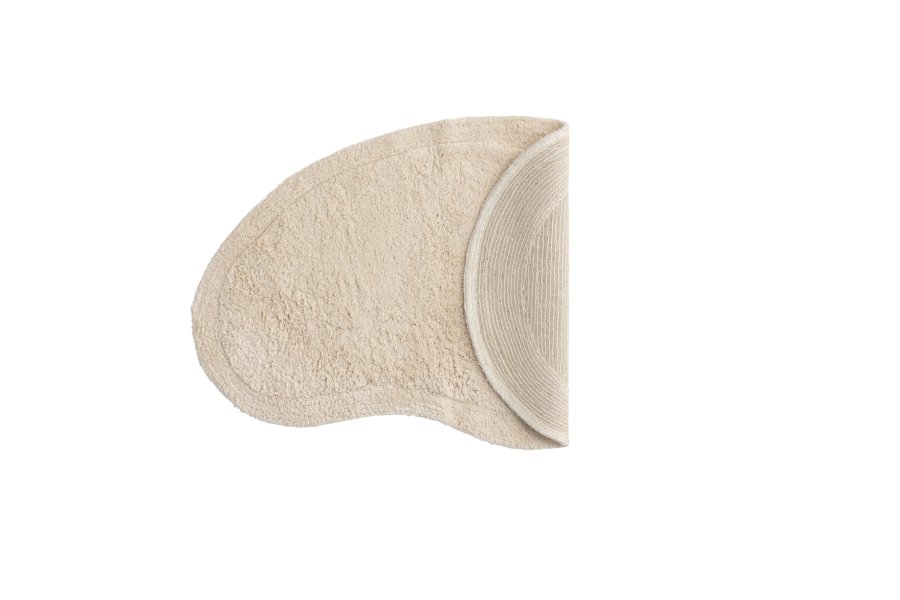 VENTURE DESIGN Elvis gulvtppe, oval - offwhite bomuld m. stofunderlag (60x85)