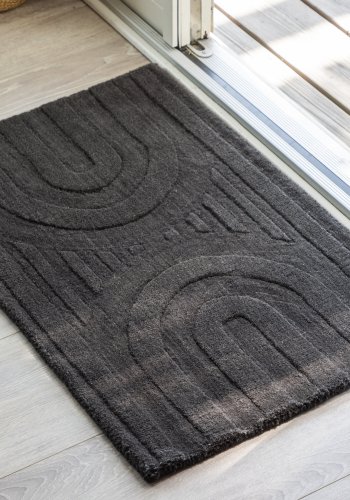 VENTURE DESIGN Nora bademtte, rektangulr - mrkegr uld (50x80)