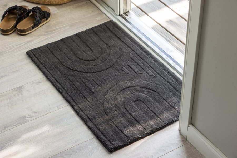 VENTURE DESIGN Nora bademtte, rektangulr - mrkegr uld (50x80)