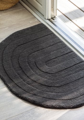 VENTURE DESIGN Nora drmtte, halvmne - gr uld (50x80)