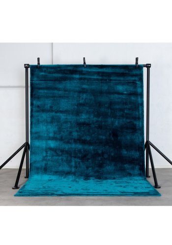 VENTURE DESIGN Indra gulvtppe - turkis viskose og bomuld (170x240)