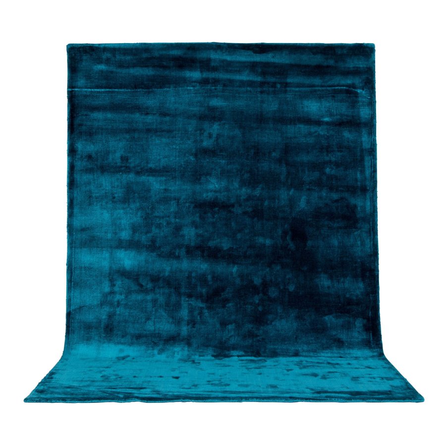 VENTURE DESIGN Indra gulvtppe - turkis viskose og bomuld (200x300)