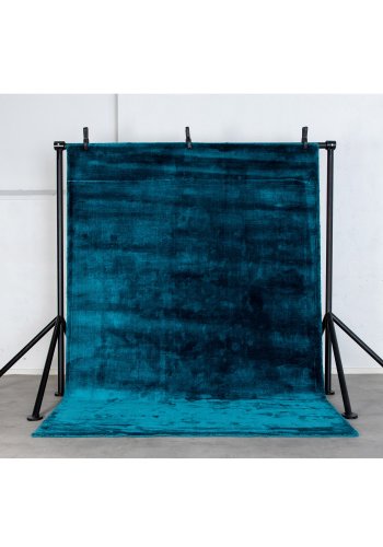 VENTURE DESIGN Indra gulvtppe - turkis viskose og bomuld (200x300)