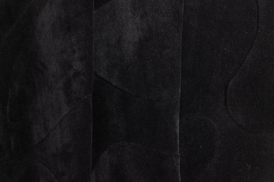 VENTURE DESIGN Enard gulvtppe, oval - sort uld m. stofbagside (290x175)