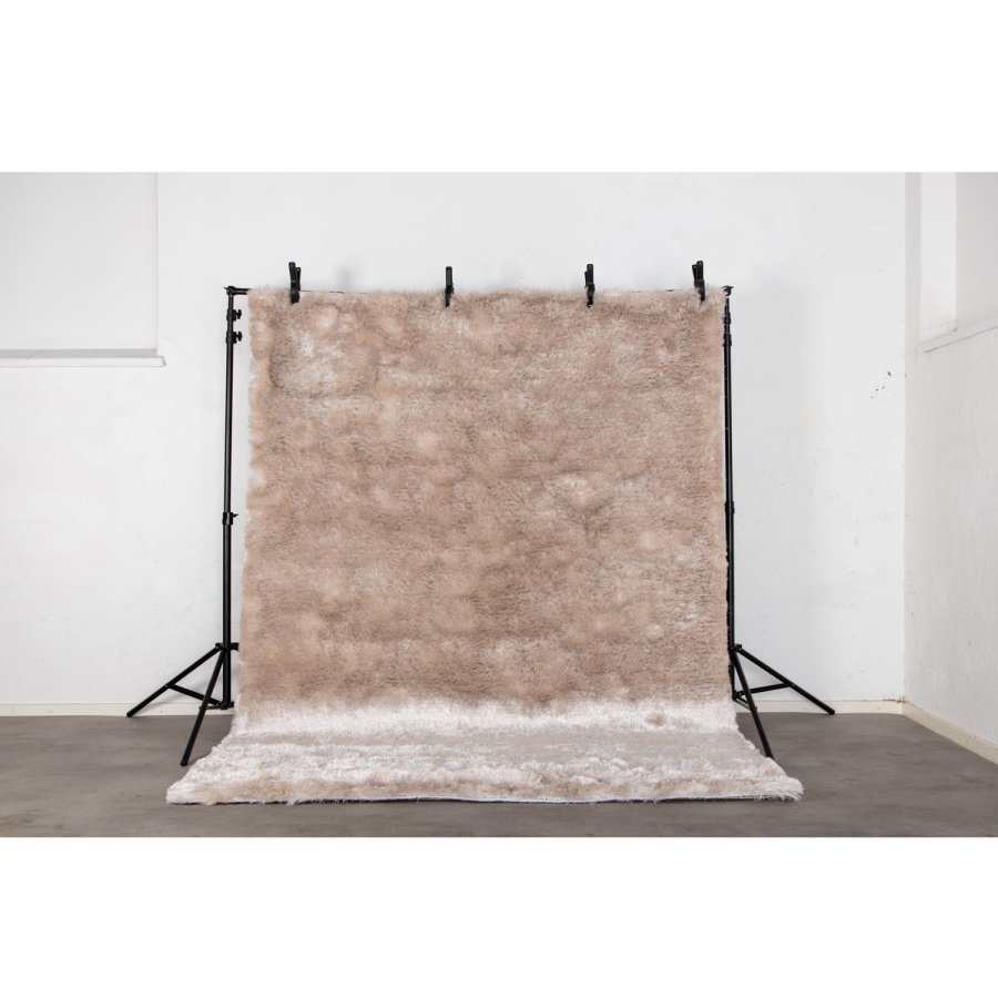 VENTURE DESIGN Shiva Shaggy gulvtppe - champagne polyester og bomuld (170x240)