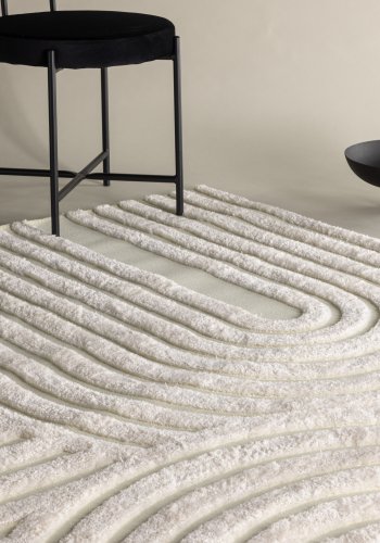 VENTURE DESIGN Nikita gulvtppe, rektangulr - hvid polyester (290x200)