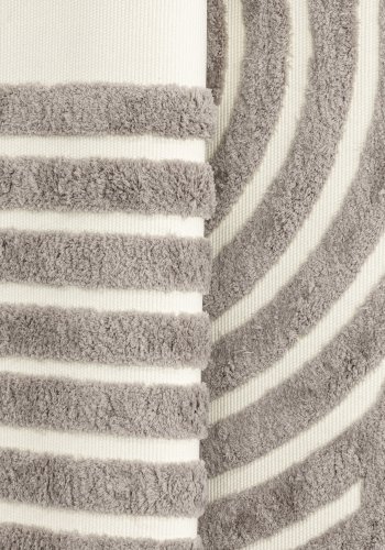 VENTURE DESIGN Nikita gulvtppe, rektangulr - gr/hvid polyester (290x200)