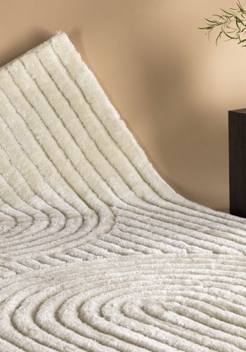 VENTURE DESIGN Niklas gulvtppe, rektangulr - hvid polyester (290x200)