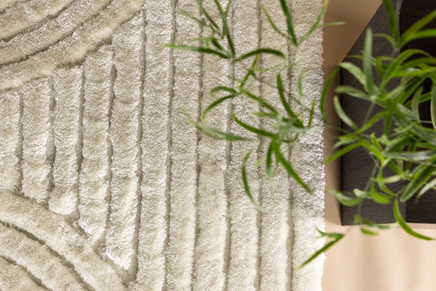 VENTURE DESIGN Niklas gulvtppe, rektangulr - hvid polyester (290x200)