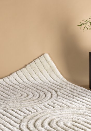 VENTURE DESIGN Niklas gulvtppe, rektangulr - hvid polyester (230x160)