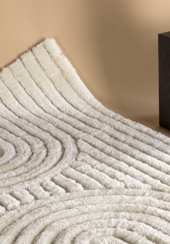 VENTURE DESIGN Niklas gulvtppe, rektangulr - hvid polyester (230x160)