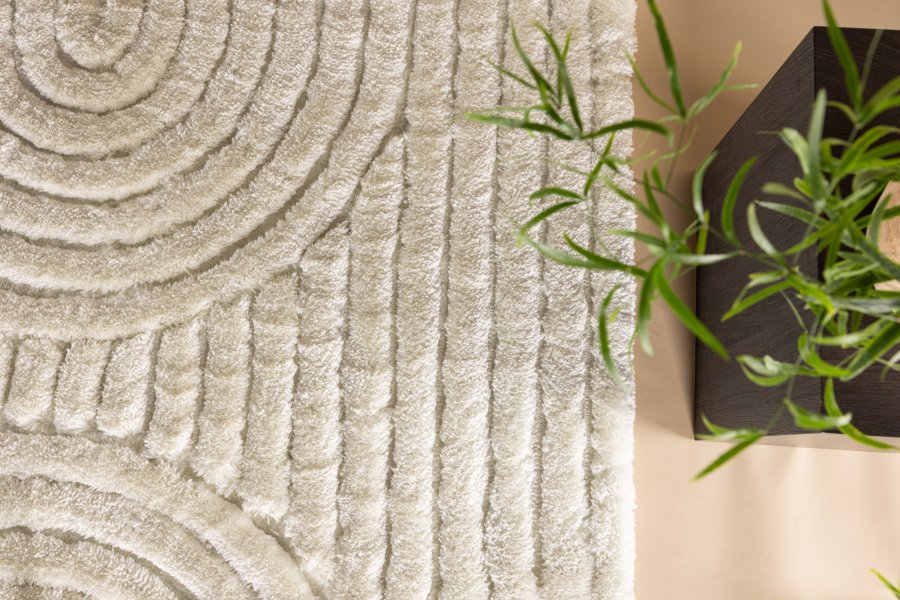 VENTURE DESIGN Niklas gulvtppe, rektangulr - hvid polyester (230x160)