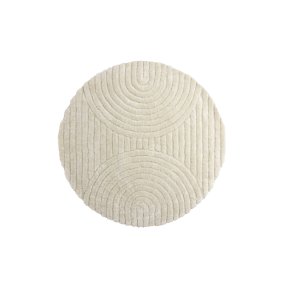 VENTURE DESIGN Niklas gulvtppe, rund - hvid polyester (200)