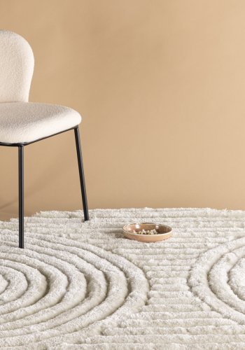 VENTURE DESIGN Niklas gulvtppe, rund - hvid polyester (200)