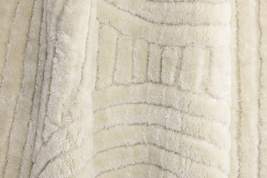 VENTURE DESIGN Niklas gulvtppe, rund - hvid polyester (200)