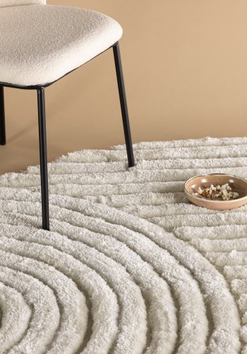 VENTURE DESIGN Niklas gulvtppe, rund - hvid polyester (200)