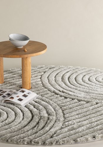 VENTURE DESIGN Niklas gulvtppe, rund - greige polyester (200)