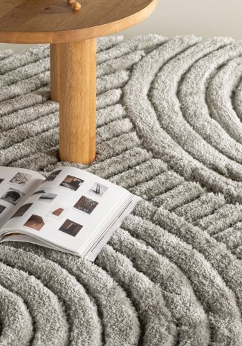 VENTURE DESIGN Niklas gulvtppe, rund - greige polyester (200)