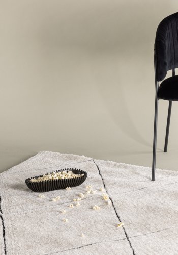 VENTURE DESIGN Patrik gulvtppe, rektangulr - hvid/sort polyester (290x200)