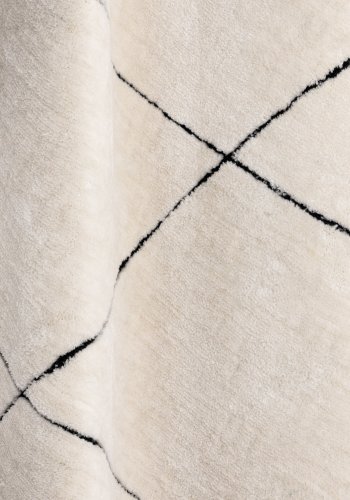 VENTURE DESIGN Patrik gulvtppe, rektangulr - hvid/sort polyester (290x200)