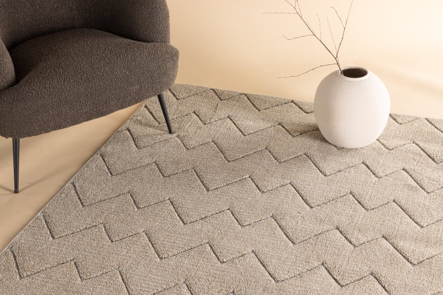 VENTURE DESIGN Fia gulvtppe, rektangulr - brun polyester (230x160)