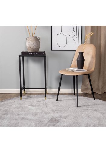 VENTURE DESIGN Polar spisebordsstol - beige velour og sort metal