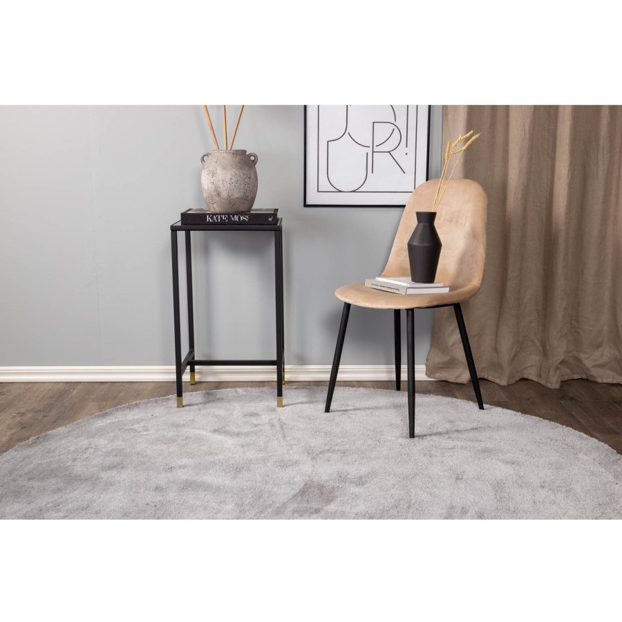 VENTURE DESIGN Polar spisebordsstol - beige velour og sort metal