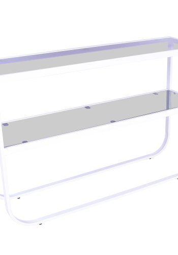 VENTURE DESIGN Rocker sidebord - gr glas og hvid metal (110x30)