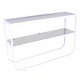 VENTURE DESIGN Rocker sidebord - gr glas og hvid metal (110x30)
