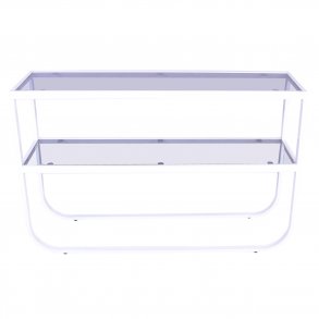 VENTURE DESIGN Rocker sidebord - gr glas og hvid metal (110x30)