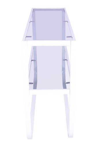 VENTURE DESIGN Rocker sidebord - gr glas og hvid metal (110x30)