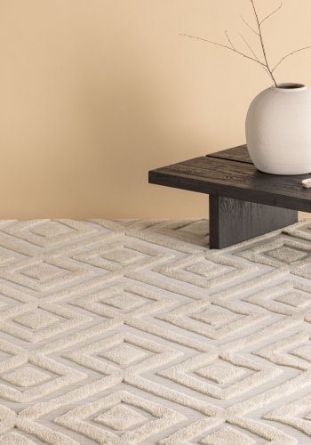 VENTURE DESIGN Pia gulvtppe, rektangulr - beige polyester (290x200)