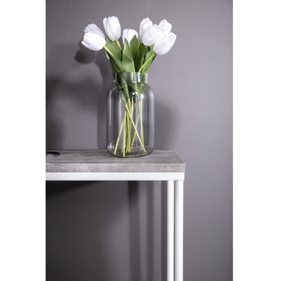 VENTURE DESIGN Palace sidebord - gr cement og hvid metal (110x30)