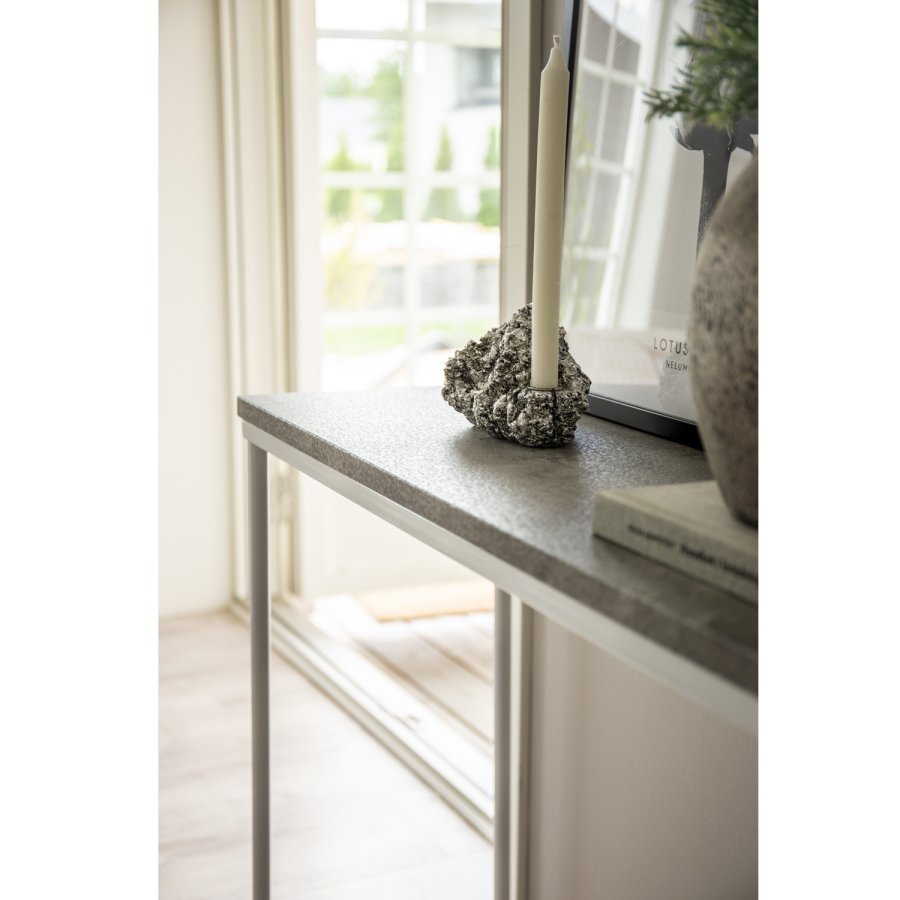 VENTURE DESIGN Palace sidebord - gr cement og hvid metal (110x30)