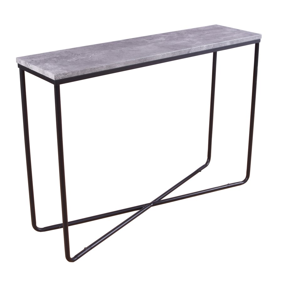 VENTURE DESIGN Palace sidebord - gr cement og sort metal (110x30)