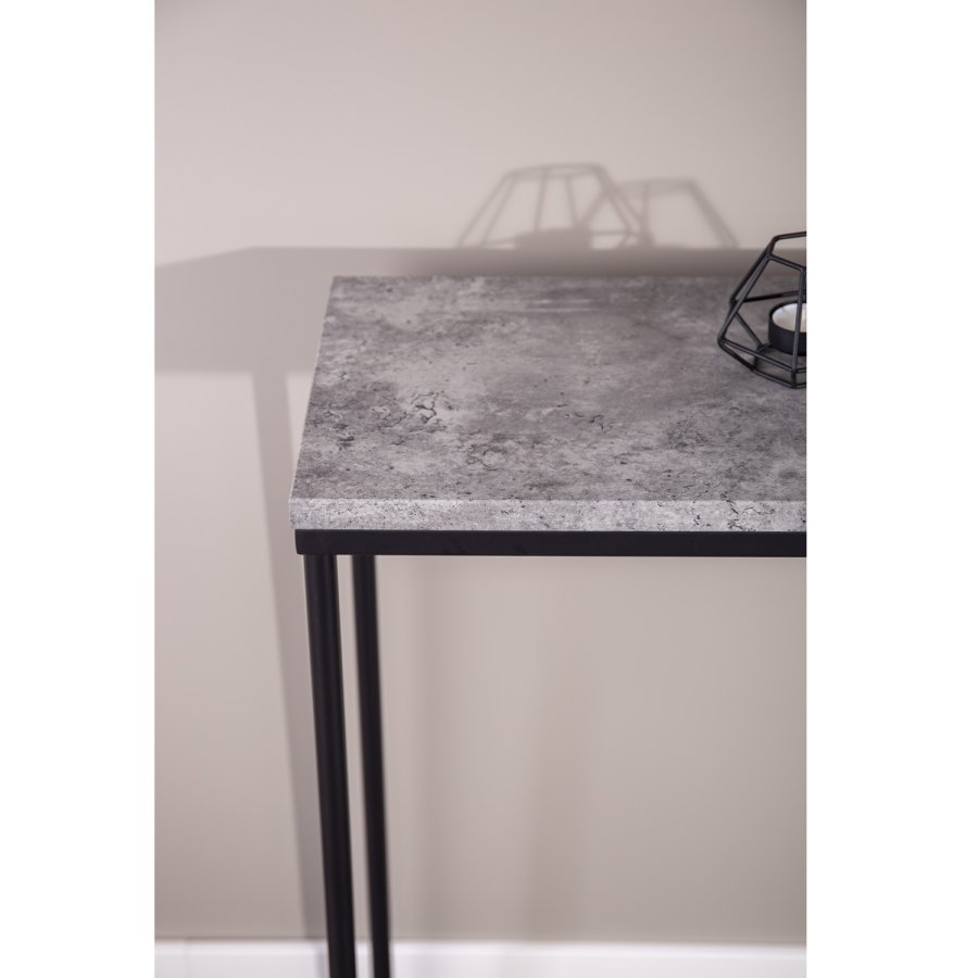VENTURE DESIGN Palace sidebord - gr cement og sort metal (110x30)
