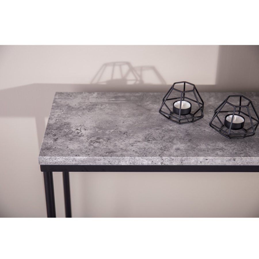 VENTURE DESIGN Palace sidebord - gr cement og sort metal (110x30)