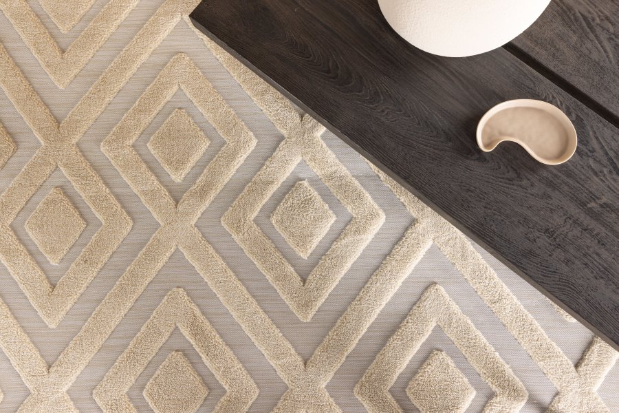 VENTURE DESIGN Pia gulvtppe, rektangulr - beige polyester (230x160)