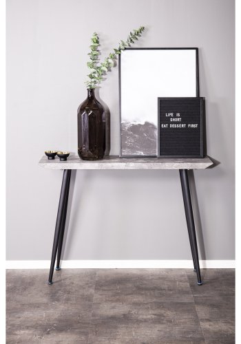 VENTURE DESIGN Edge sidebord - gr cement og metal (110x30)