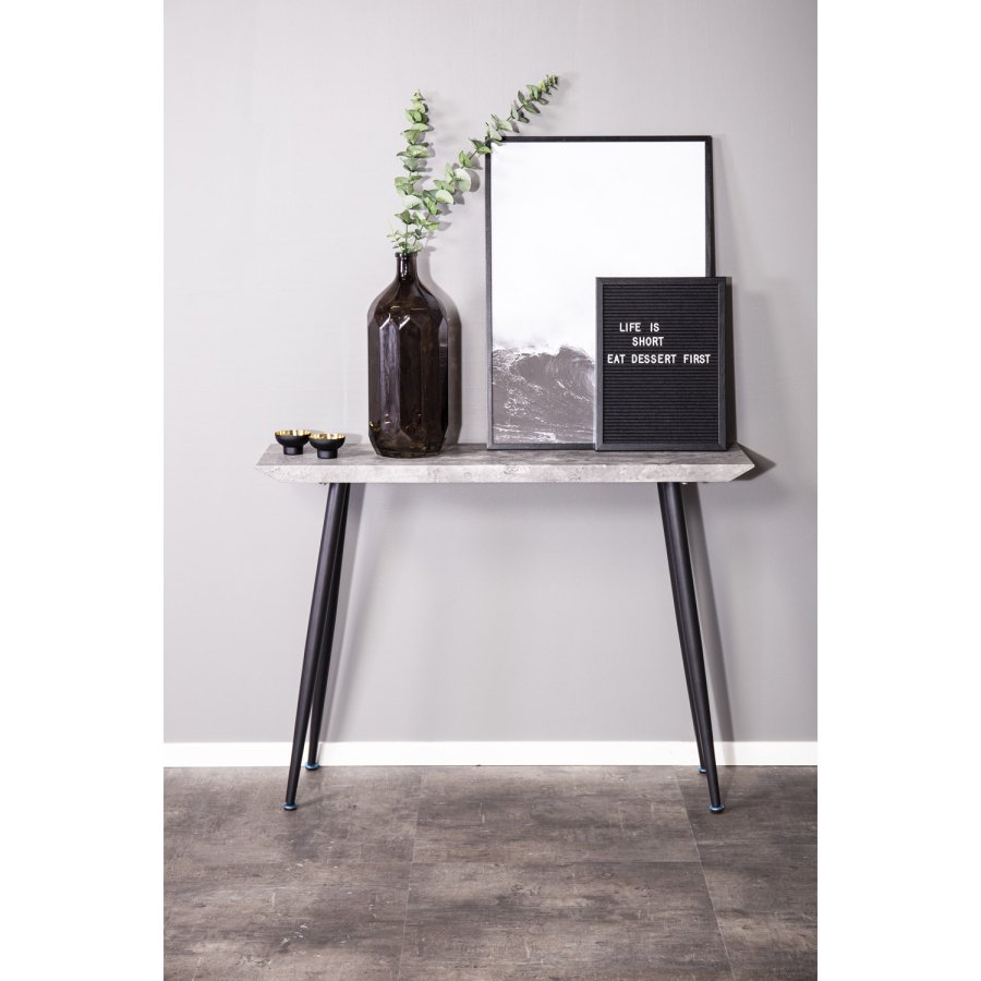 VENTURE DESIGN Edge sidebord - gr cement og metal (110x30)