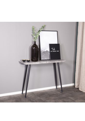 VENTURE DESIGN Edge sidebord - gr cement og metal (110x30)