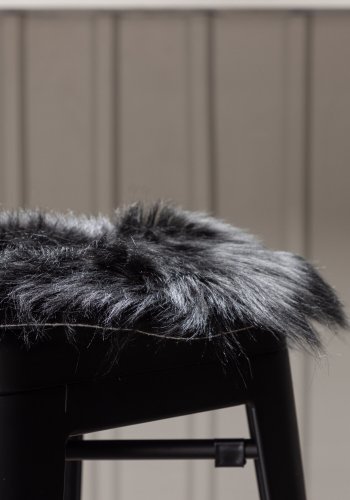 VENTURE DESIGN Katy sdeskind, rund - sort akryl falsk pels (34)