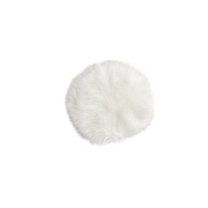 VENTURE DESIGN Katy sdeskind, rund - hvid akryl falsk pels (34)