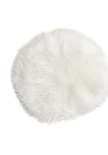 VENTURE DESIGN Katy sdeskind, rund - hvid akryl falsk pels (34)