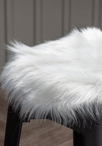 VENTURE DESIGN Katy sdeskind, rund - hvid akryl falsk pels (34)