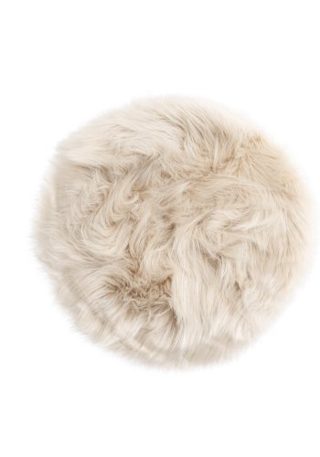 VENTURE DESIGN Katy sdeskind, rund - beige akryl falsk pels (34)