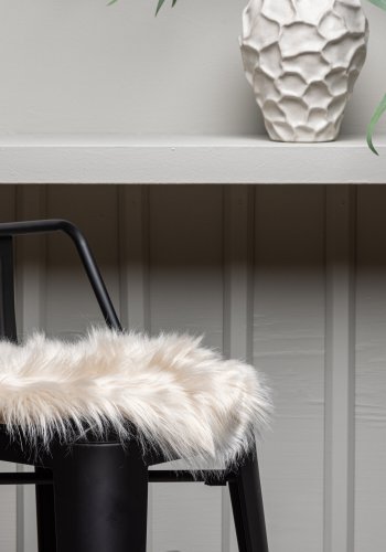 VENTURE DESIGN Katy sdeskind, rund - beige akryl falsk pels (34)