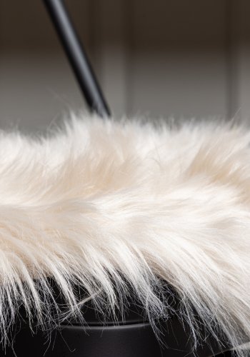 VENTURE DESIGN Katy sdeskind, rund - beige akryl falsk pels (34)