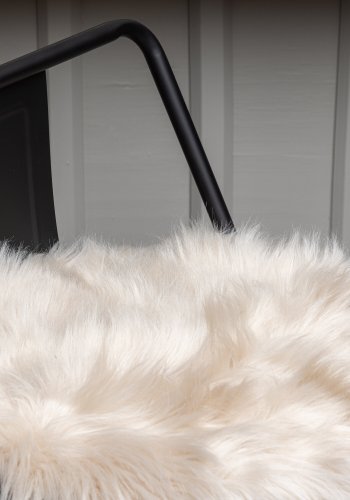 VENTURE DESIGN Katy sdeskind, rund - beige akryl falsk pels (34)