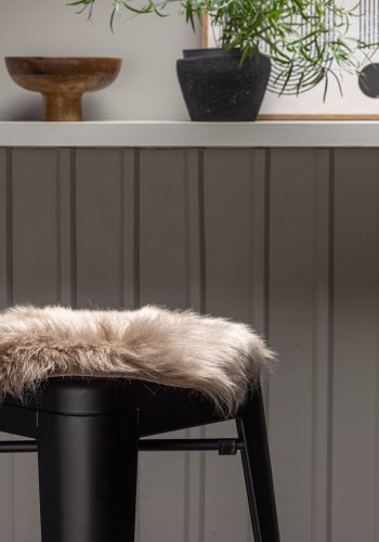 VENTURE DESIGN Katy sdeskind, rund - brun akryl falsk pels (34)